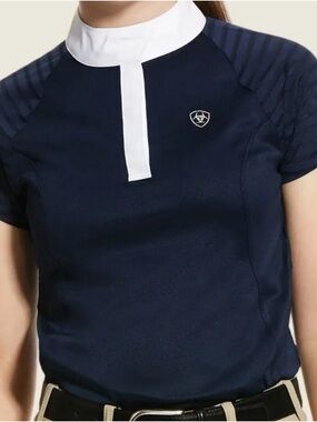 Ariat Pro Series Black/White Short-Sleeve Shirt, Girls Size XL/14
Retail $49.50